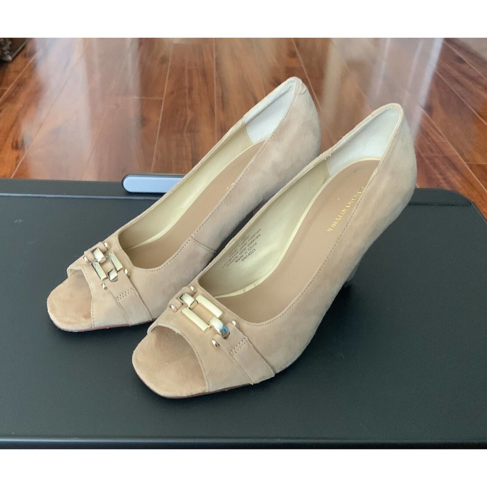 Banana Republic Pumps Shoes Open Toe Suede Size 7 PERLA SUTTON